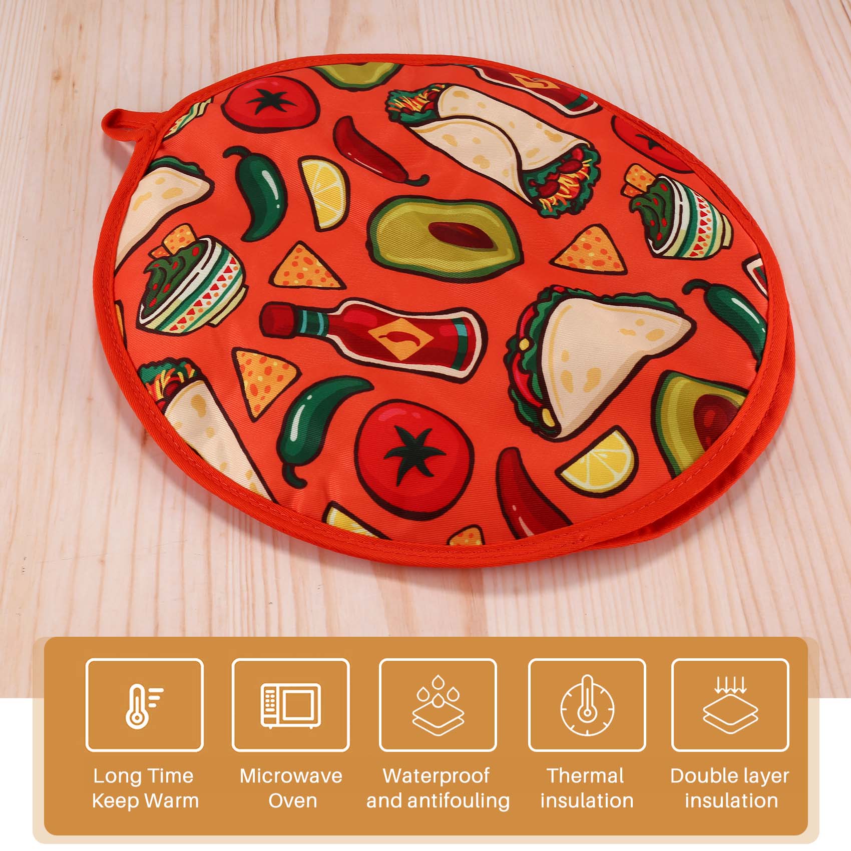 Tortilla Warmer Cloth - Saco de pano para Burrito, bolsa
