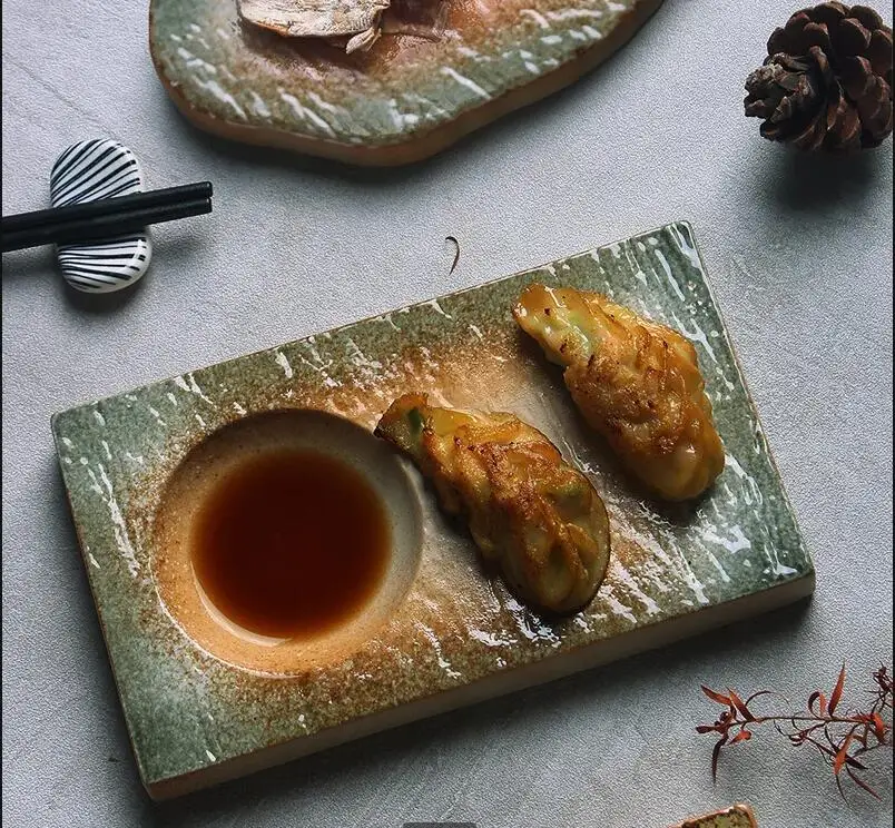 Home Cooking Japanese Food - Prato de bife de cerâmica vintage,