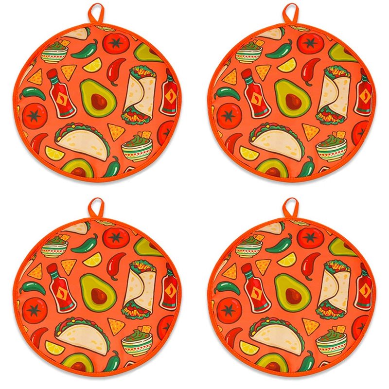 Tortilla Warmer Cloth - CQMF-4Pcs Bolsa de Tecido de 12