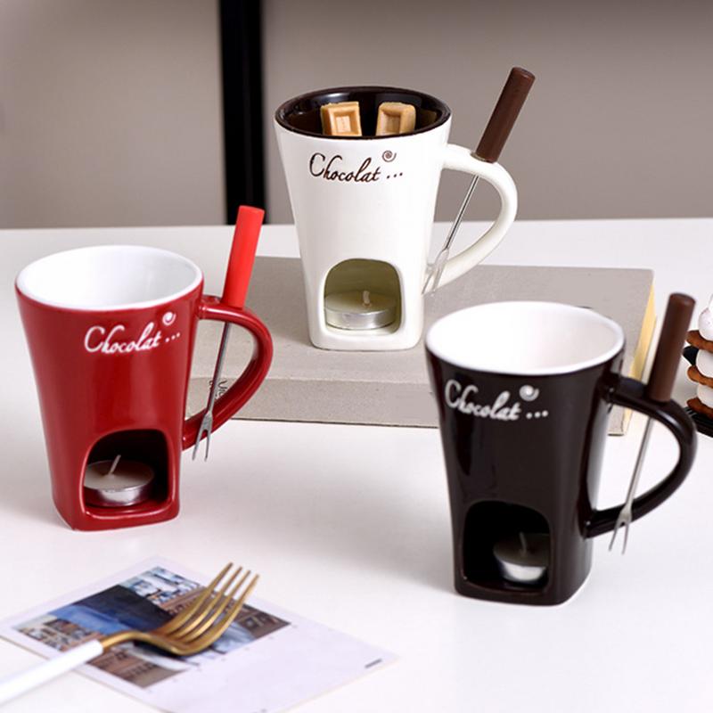 Fondue Pot Ceramic - Caneca de chocolate pote quente cerâmica