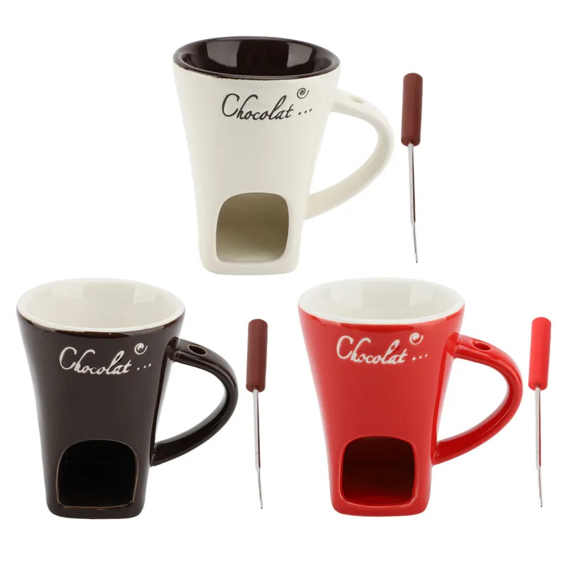 Fondue Pot Ceramic - Caneca de fondue para derreter chocolate,