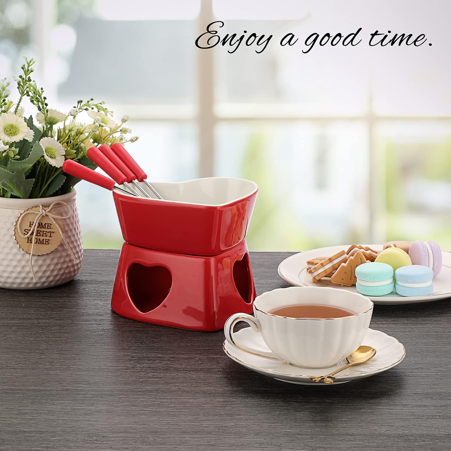 Conjunto de pote de fondue em  - Fondue Pot Ceramic avaliação e preço