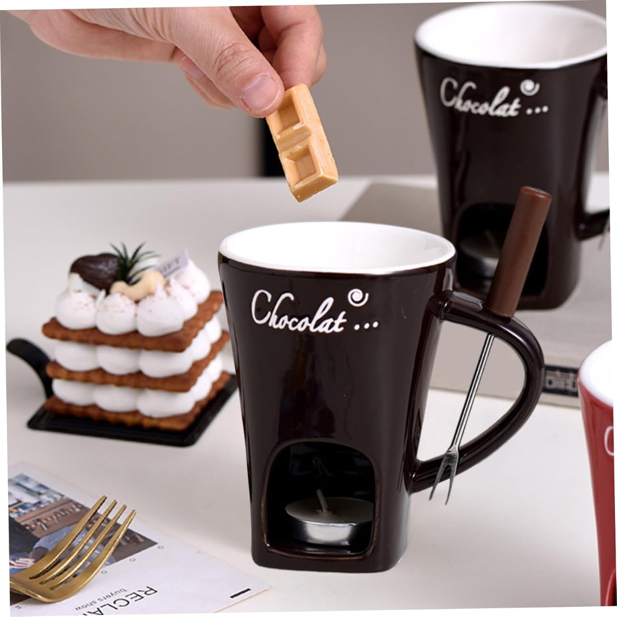 Caneca de Fondue de Chocolate  - Fondue Pot Ceramic avaliação e preço